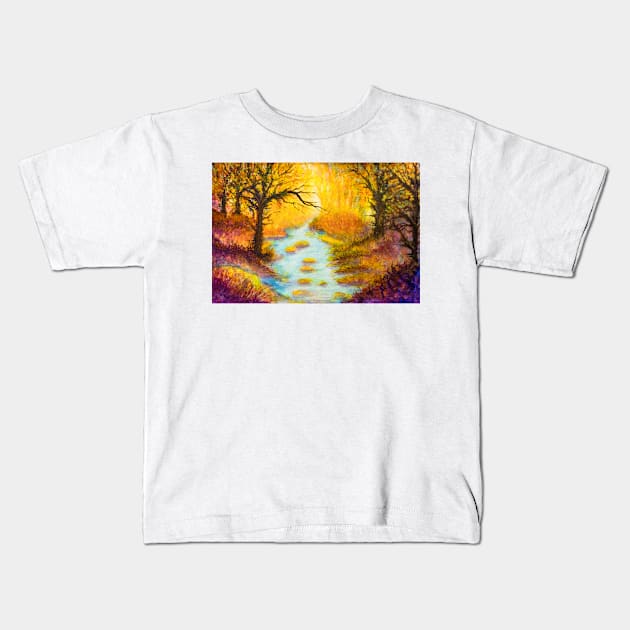 Autumn landscape Kids T-Shirt by redwitchart